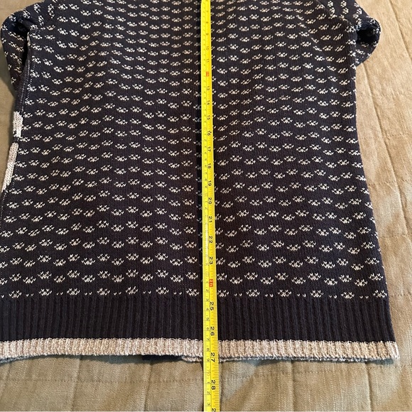 Green 3 Dog Puppy Paw Pattern Knit Cardigan Sweater Small Made in USA - Picture 12 of 12